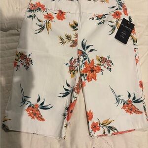 Zac & Rachel White Shorts with Orange Floral Print